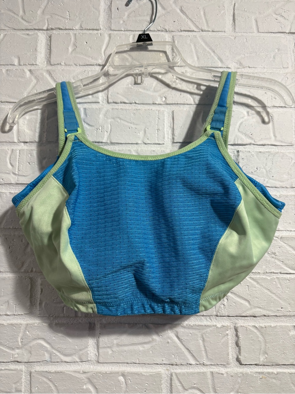 Glamorise Custom Control Wire-free Sports Bra - Blue/Green  38G